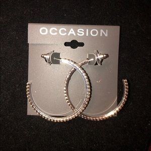 occasion new rhinestone hoop earrings retail $22
